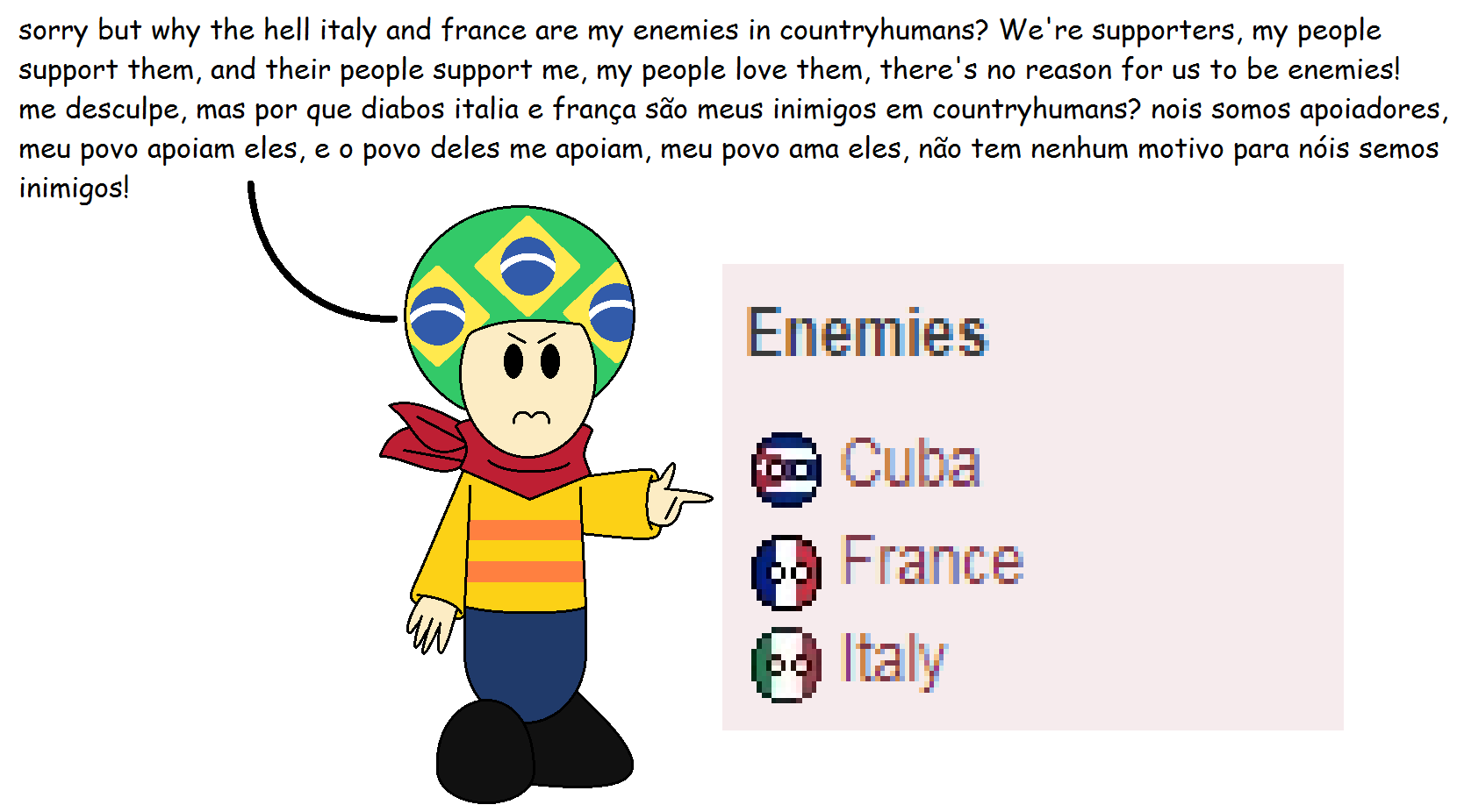 Brazil and Italy : r/CountryHumans