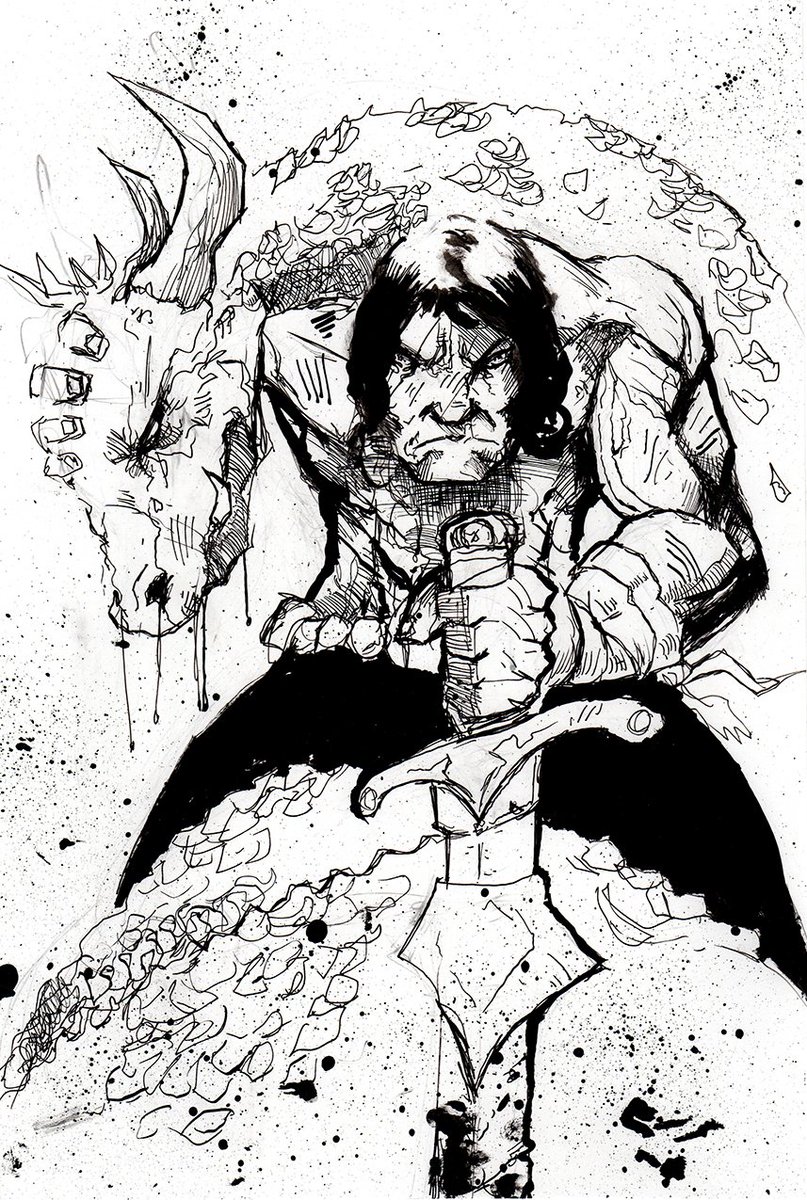 unhingedent's tweet photo. I redid my #Conan from Monday's #FragaJune w/ @PinkBunnySaysSo . The first one is the OG the 2nd was done in the 1h15min time limit live on TOPicLESS.
#penandink #drphmartins #slingingink https://t.co/WKsqgIxcp5