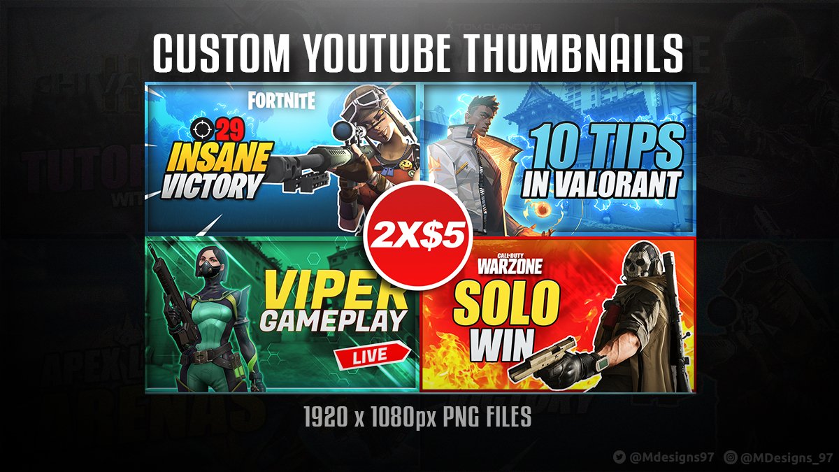 I design Youtube gaming thumbnails! If you're interested check here fiverr.com/mdesigns97/des…

#youtubethumbnails #customthumbnails #ytthumbnails #gamingthumbnails #fortnite #valorant #cod #GraphicDesigner