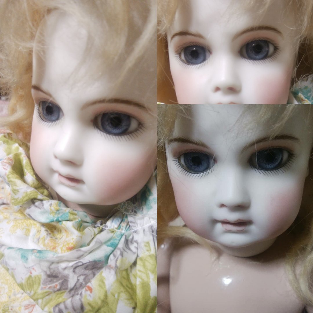 シロちゃん ビスクドールのejポートレートのリプロ あまりにも美しくて贋作みたいな 作家のネームが入ってます 人形には美しさと 可愛いしか求めません ビスクドール ジュモー アンティークビスクドール リプロダクション