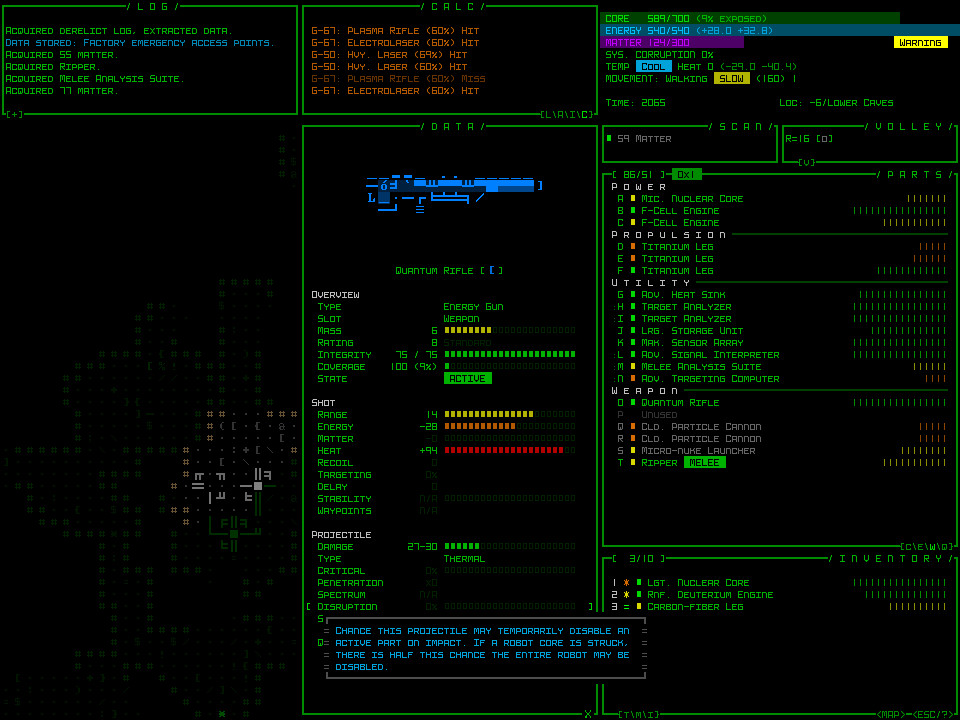 TheStrategyInf1's tweet image. I've been going through the #roguelike Cogmind @GridSageGames trying to get some critical thoughts about it and well. I am not sure if I will be qualified to state opinions till I dig in another 50 hours. This is immense, deep, and consuming. 

#indiegame #IndieGameDev