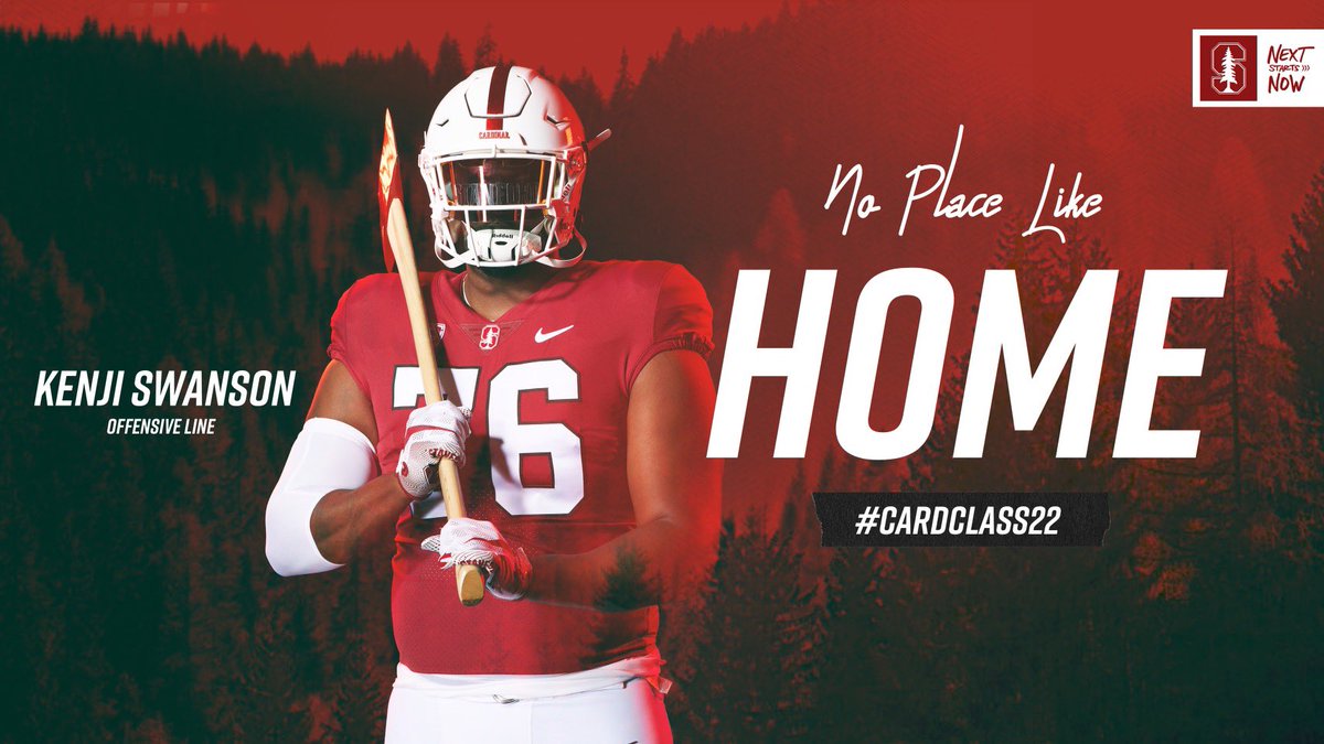 Christine Swanson (@cswanson44) on Twitter photo Happy to announce my son, Kenji Swanson has committed to play football at Stanford. God is good. Thank you to everyone who has deposited into his life to get him here and beyond.
🙏🏾🌲🙏🏾❤️<a href="/Stanford/">Stanford University</a> <a href="/StanfordFball/">Stanford Football</a>
#CardClass22 #GoStanford Happy to announce my son, Kenji Swanson has committed to play football at Stanford. God is good. Thank you to everyone who has deposited into his life to get him here and beyond.
🙏🏾🌲🙏🏾❤️<a href="/Stanford/">Stanford University</a> <a href="/StanfordFball/">Stanford Football</a>
#CardClass22 #GoStanford