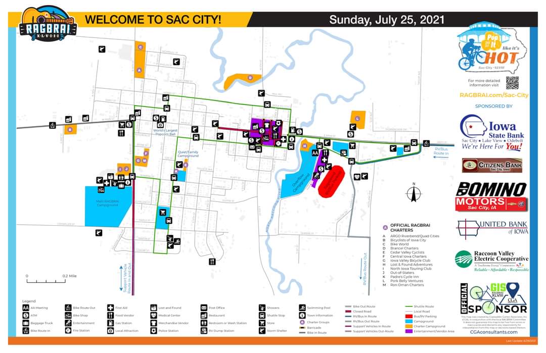 SacCityRAGBRAI's tweet photo. Here is the map showing the layout of Sac City for Ragbrai. @RAGBRAI_IOWA https://t.co/k7cXp2HKiH https://t.co/LS2lbj6lZn