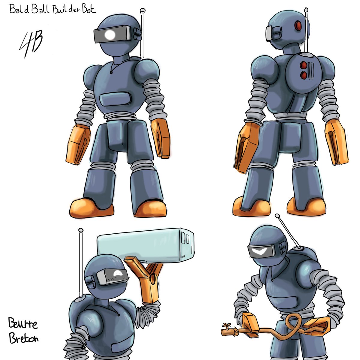 Beurre_breton's tweet image. Encore un concept de robot, mais plus petit cette fois !
Je continue a tester des méthode de shading plus complexe.
#conceptart #robotdrawing #robotconcept #digitalart #digitalpainting