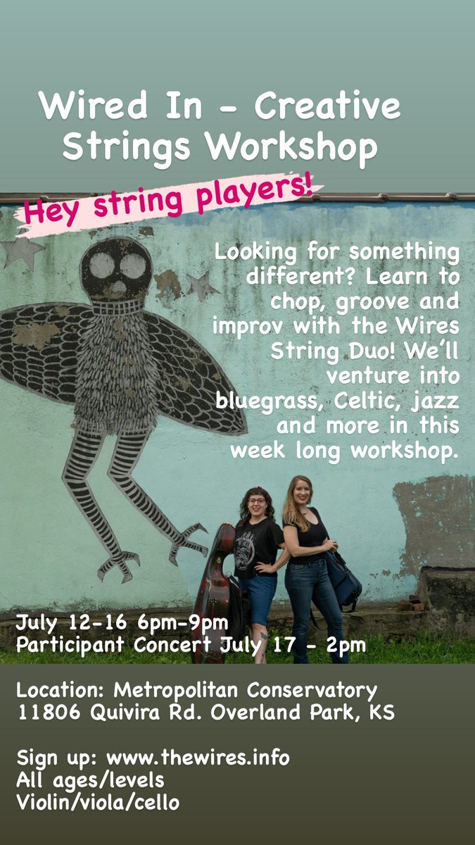 CALLING ALL STRING PLAYERS! 

Members of our Art as Mentorship community are invited to the Creative Strings Workshop FREE of charge thanks to our friends at Music Across Borders! 

Check it out below and sign up at thewires.info ✨