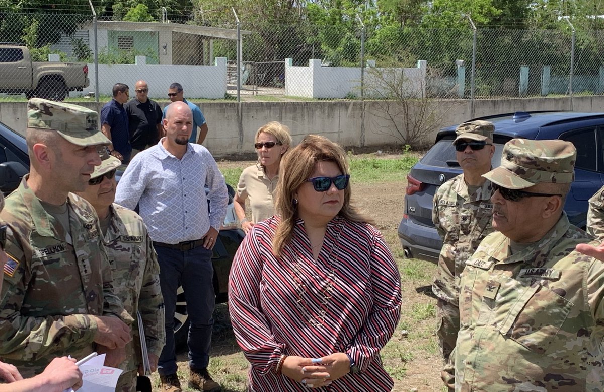 CFMOPRNG's tweet photo. CFMO and personnel from DPW @CSJTCPR briefed Hon. Jennifer Gonzalez, Congresswoman and LTG Scott Spellmon, CDR USACE and Chief of Engineer during a site visit for the Rio Nigua Levee site and new construction at Camp Santiago, Salinas.  Essayons! https://t.co/PlrRZVuSFX
