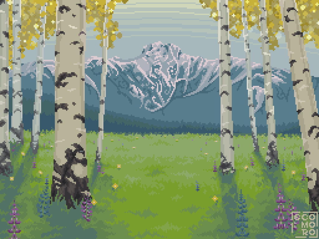 sco_moro's tweet photo. mountain + aspens = good vibes

#pixelart | #landscapes https://t.co/l9JJPcFAEN
