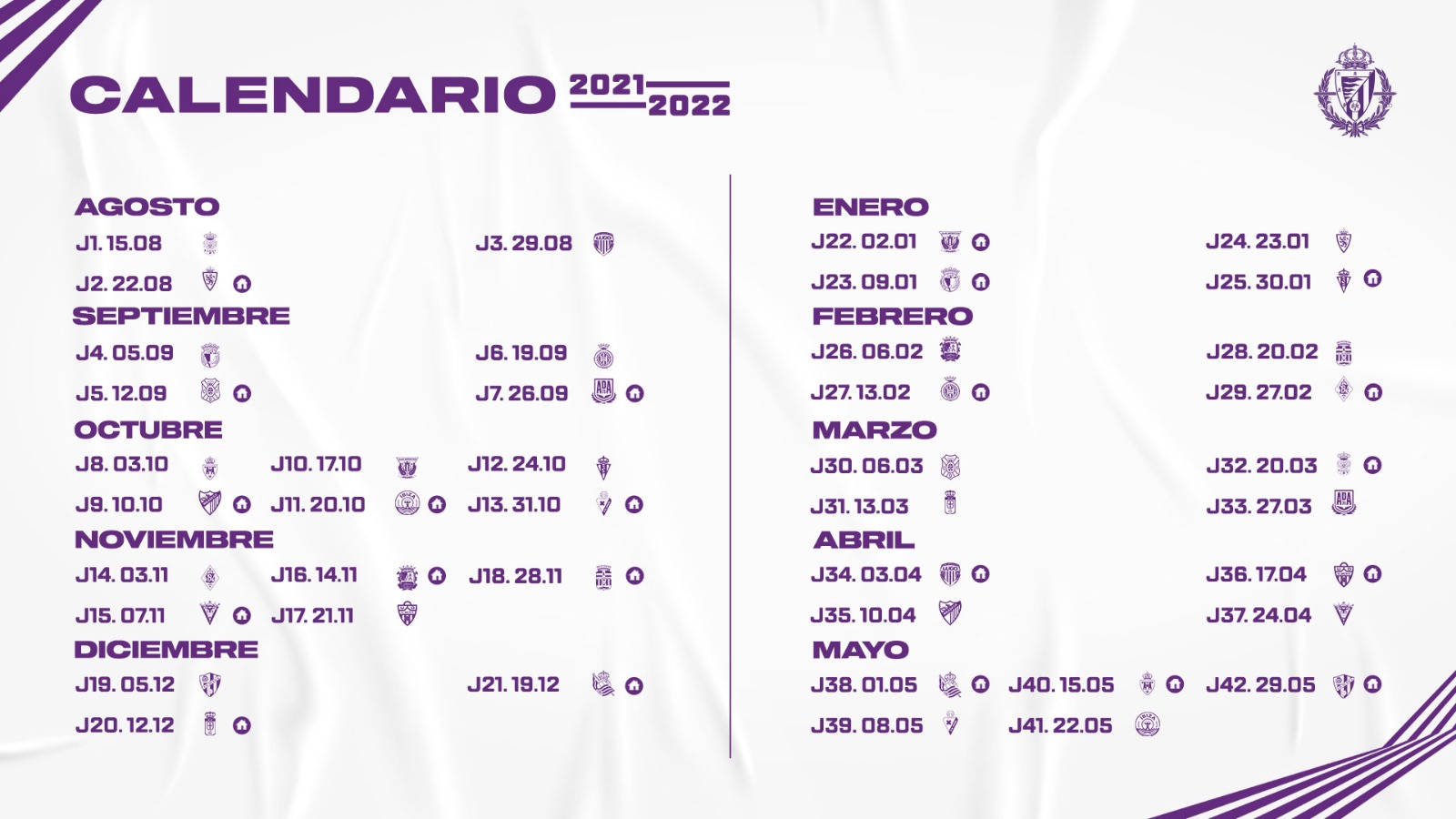 Calendario del real valladolid