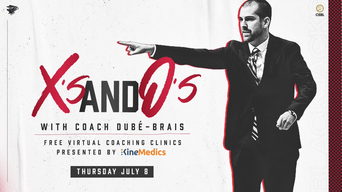 ott_blackjacks's tweet photo. Local basketball coaches, this is your chance to learn from the BlackJacks Head Coach Charles Dubé-Brais (@chuckdb7)🚨

DATE: July 8, 2021
TIME: 7:00pm – 8:00pm
Via: Google meet

Sign up for our free coaching clinic presented by @KineMedics: 

🔗: https://t.co/RSeNwmIgP3

#HopOn https://t.co/nipAwy6Epl