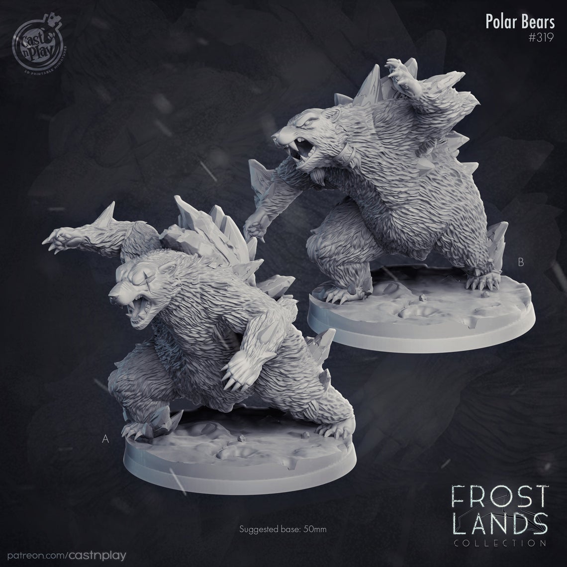 AVS3DPrint's tweet image. Creator Spotlight. 

We just love @CastNPlay minis &amp;amp; terrain. Today I was looking at some of the older sets. Take a look at Frostlands Collection. Perfect monsters for your campaign. Find them in our store by searching for Frostlands. #ttrpg #3DPrintedMini