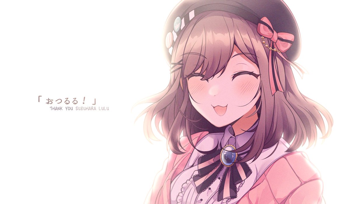 suzuhara lulu 1girl closed eyes solo hat brown hair hair ornament beret  illustration images