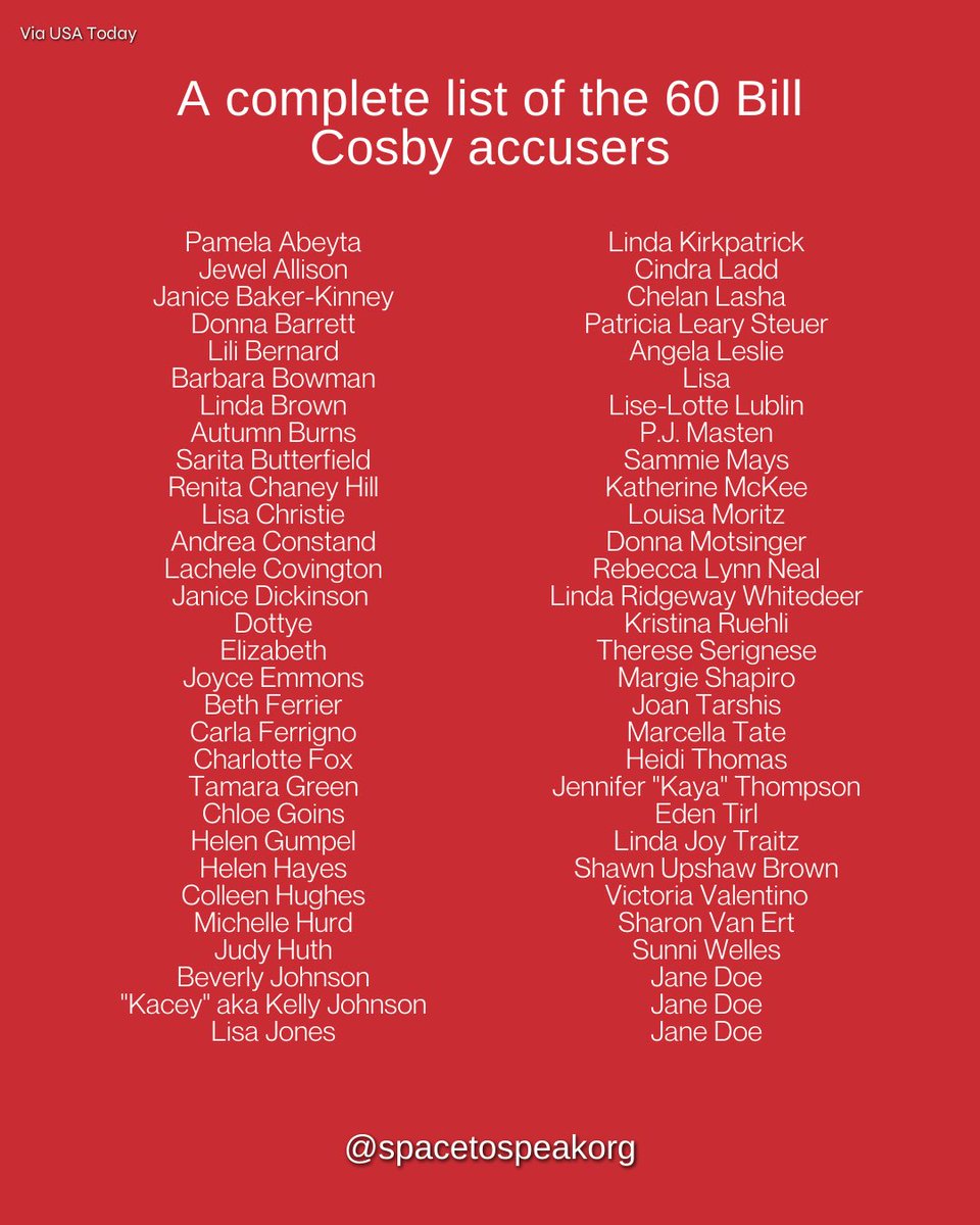 spacetospeakorg's tweet photo. Bill Cosby's conviction for sexual assault has been overturned by Philadelphia's Supreme Court, a decision that set free a man whose case had represented the first high-profile sexual assault trial to unfold in the aftermath of the #MeToo mvmt.

#BillCosby #BeliveSurvivors https://t.co/OFQqIxqMiB