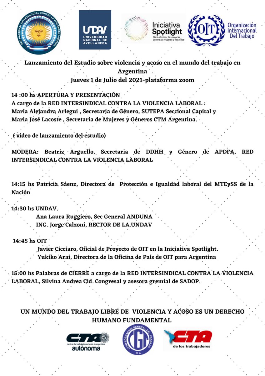 apdfanacional's tweet photo. Secretaría de Género y DDHH:
En el día de mañana la Red Nacional Intersindical contra la Violencia Laboral realizará el lanzamiento de la Encuesta sobre Violencia y Acoso en el mundo del trabajo. 
👇
https://t.co/05cGjqqNca https://t.co/Q6AlQn0m1K