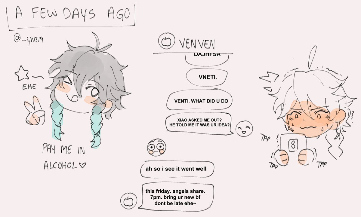 a new friend?😳

#GenshinImpact  #原神 #xiao #aether #XiaoAether #venti 