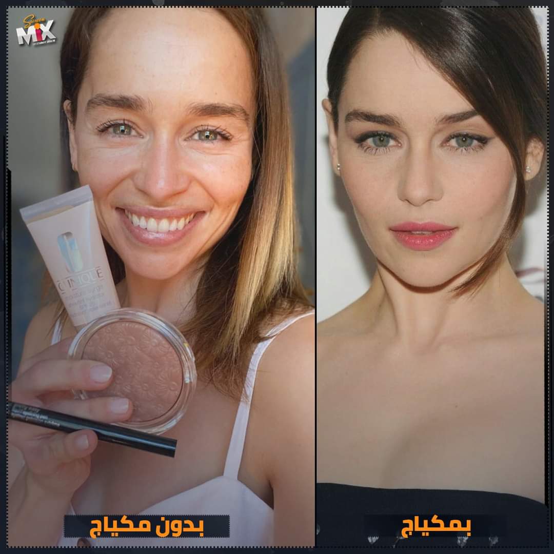 Screen Mix On Twitter أم التانين إميليا كلارك ومقارنة بمكياج وبدون مكياج Https T Co 3uawp1yapd Twitter