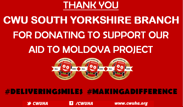 cwuha's tweet photo. Great to see so many #TheCWU branches backing our aid to Moldova project 🇲🇩
A big thank you 👇🏿👇 
@cwupbburyretail @CWUSouthyorks @CWUAlgus @CWUWESTYORKS1 https://t.co/zHHAizUc7e