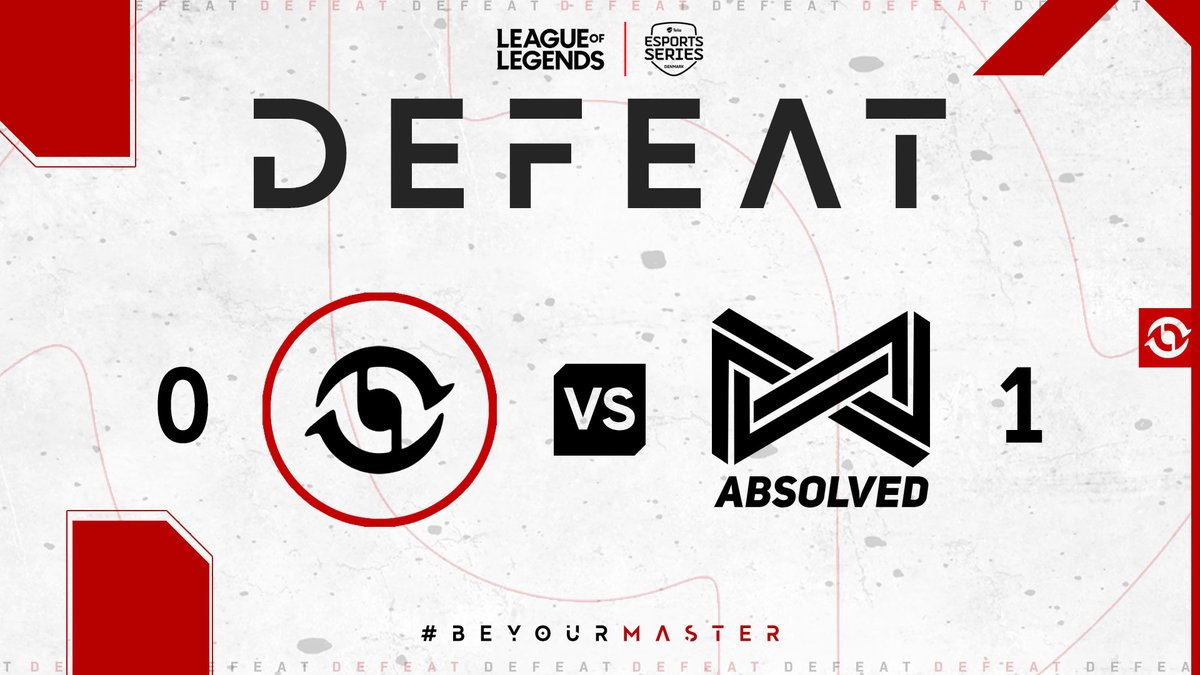 RNNEsports's tweet photo. Defeat in our final group game in @TES_Nordic π©π°
GGWP @ABSOLVEDGG #BeYourMaster https://t.co/RFqWmZ57aW
