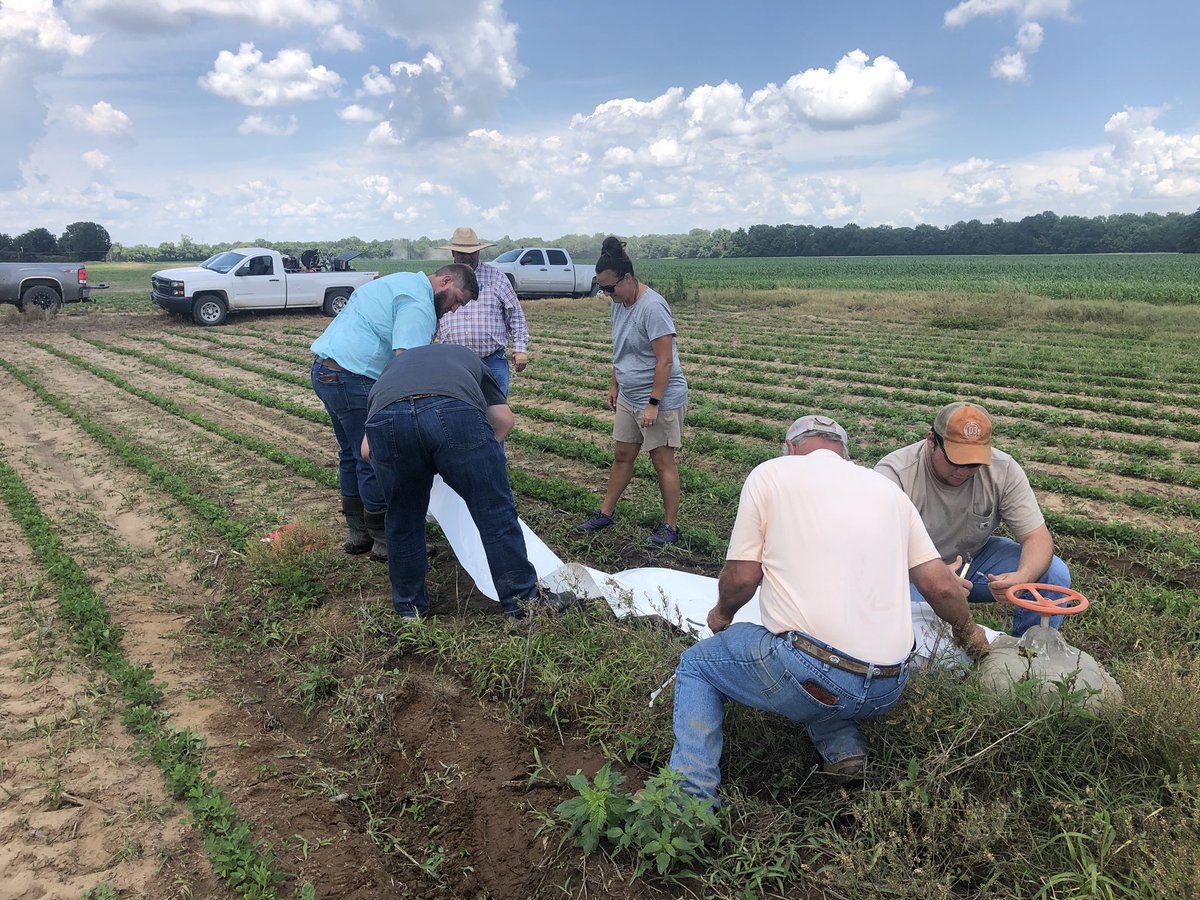 TheMikeHamilton's tweet photo. New IWM Specialist for Lawrence, Randolph and Clay Counties, Huston Highfill, joins the Extension team checking a flow and installing a surge valve! https://t.co/2JStF1kVtl