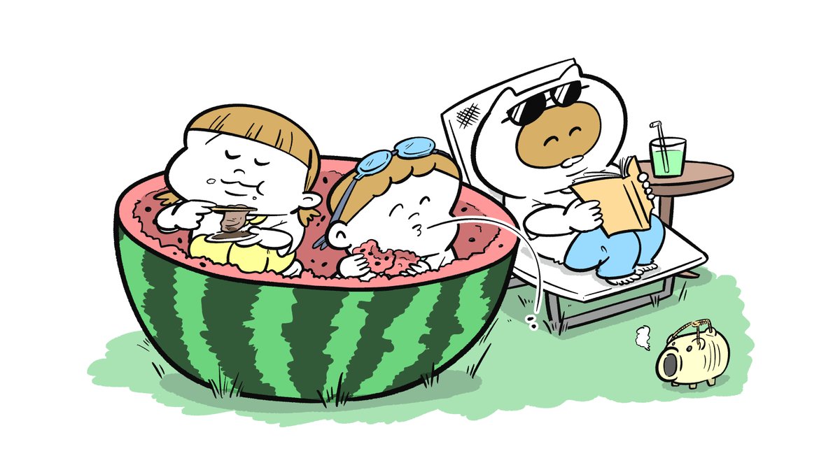 watermelon food fruit sunglasses eating book eyewear on head  illustration images