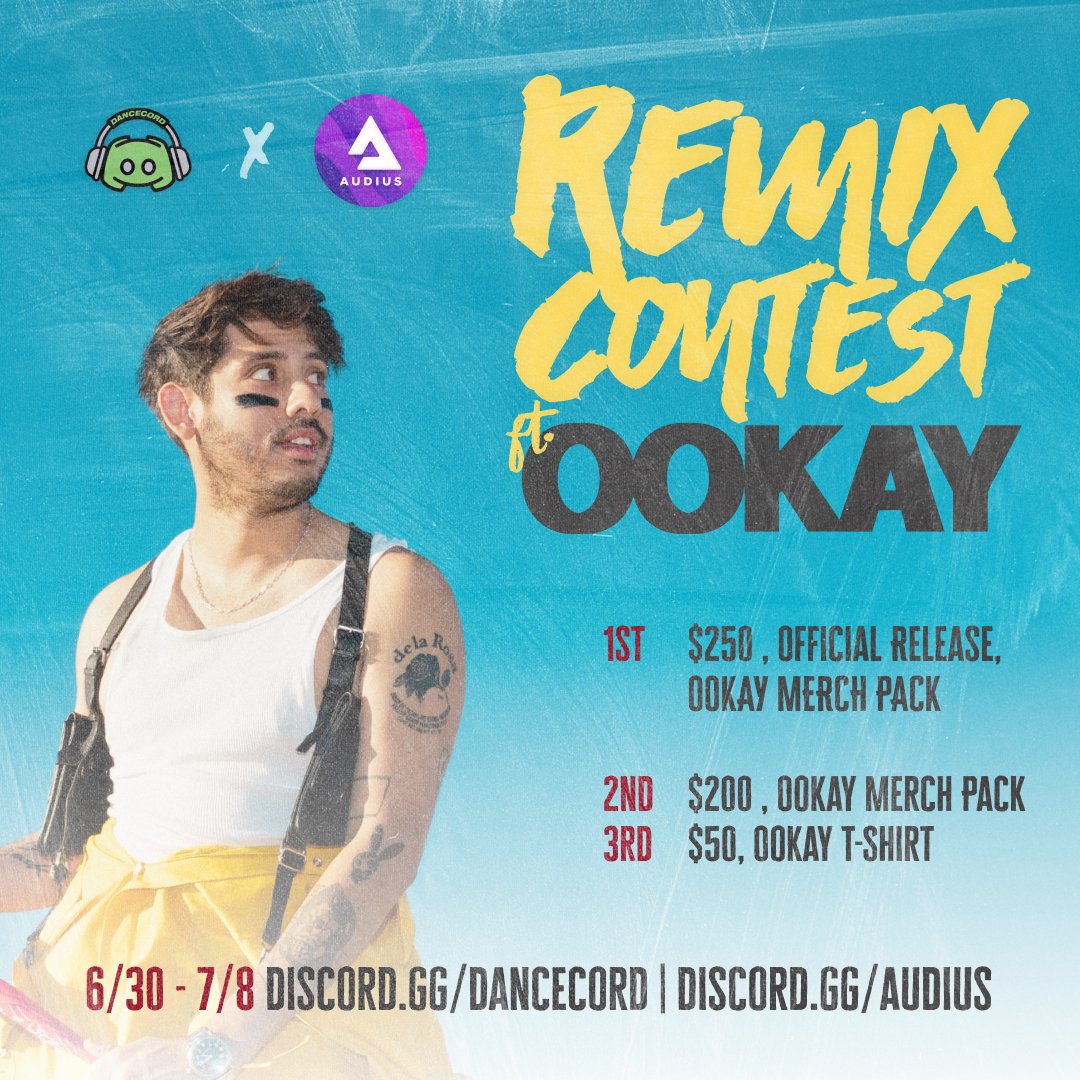 Doing a remix competition for Not Again!! Be sure to head over to @AudiusProject and follow all the rules to enter. Can't wait to hear all your submissions!!

audius.co/ookay/ookay-no…