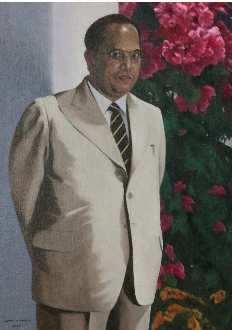SantoshDass1048's tweet photo. The new portrait by #DavidNewens based on a photo by #MargaretBourkeWhite in 1946. Donated today to Gray's Inn by #FABOUK for the #AmbedkarRoom @ACDAnews https://t.co/T632CKwtwS