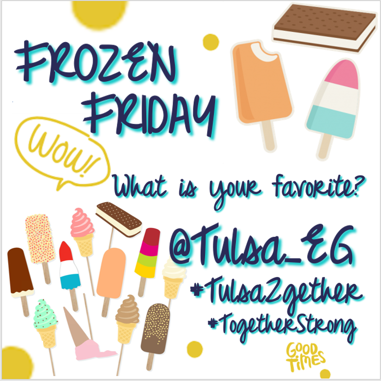 Tulsa2gether's tweet photo. Happy #FrozenFriday Share your favorite frozen treat to beat the heat! #Tulsa2gether #lifeatATT @ATT_TulsaEG #TogetherStrong https://t.co/8ykqW8esXB