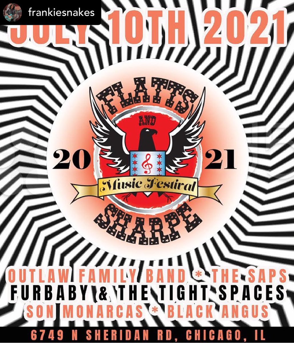 Flatts_n_Sharpe's tweet photo. .@FrankieSnakeOil: 🎸 w/ @atomiclovemusic &amp; @daisychainchicago then 🎸for @furbaby_rocks at @flattsandsharpe on 7/10! #flattsandsharpe #music #musicfestival #summerfest #chicago #rockinrogerspark #outlawfamilyband #furbaby #sonmonarcas #thesaps #blackangus #betubantu #weegrove https://t.co/c0Jdoyy53h