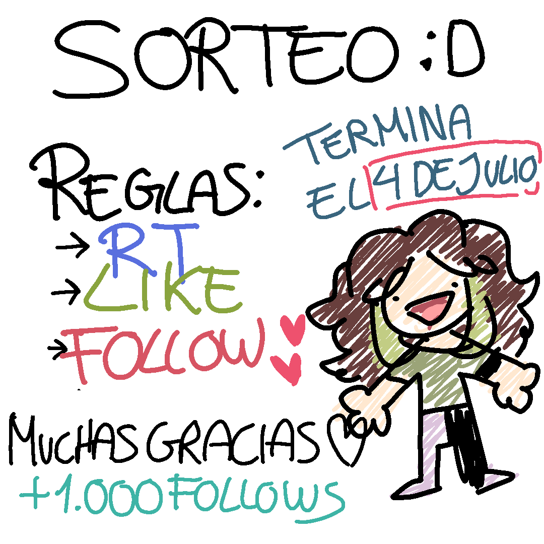 MaoMao_Arts's tweet photo. SORTEO TIMEEEEE POR LOS +1.000 FOLLOWS ❤❤ tienen hasta el 4 de Julio para ganar un dibujo con colores planos personalizado!!!! WOOOOOOOW 
Toda la info está en la imagen <333, den rt + like + follow para participar (MUY IMPORTANTE EL FOLLOW) https://t.co/EdEidPLzUr