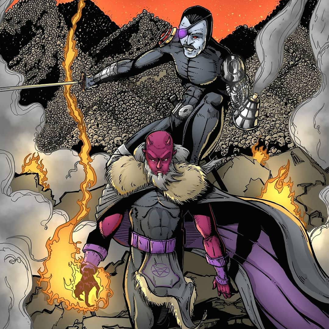 MileHighIsland's tweet photo. Aloha inter webs!
My cover for #Hellbringers The Ties that Bind Us from Silent Mayhem Productions The #kickstartercampaign launched on the 28th so go take a look.

#TheCouncilofHate #BeelzebubandAim

Colors by: #RussCasseday 

#comicbookart #comicbooks #wywwm #lineart https://t.co/JzX4RiqWcQ
