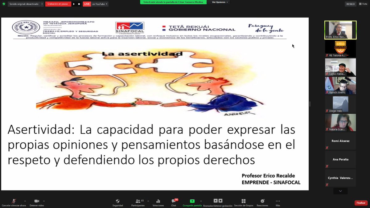 itslhcdparaguay's tweet photo. #Clase_10 del Curso de Virtual de "#Habilidades_de_Gestión", a cargo de la Prof. Lic. #Olga_Ovelar y el Prof. Lic. #Erico_Recalde. Desarrollado los días jueves y el último martes de cada mes, de 17 a 19 horas. Organizado por: @Sinafocal, con apoyo del @itslhcdparaguay. 👩💻📚👨💻🇵🇾 https://t.co/I21Adlj3Fl