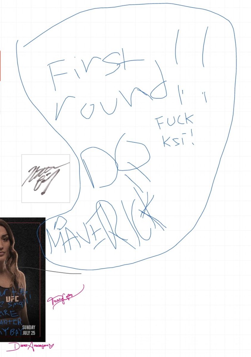 KnownAsMaverick's tweet photo. BIGGEST SIGNATURE FOR THE BIGGEST STAR! FUCK KSI! FIRST ROUND DECAPITATION! https://t.co/wjVkcnQhaA