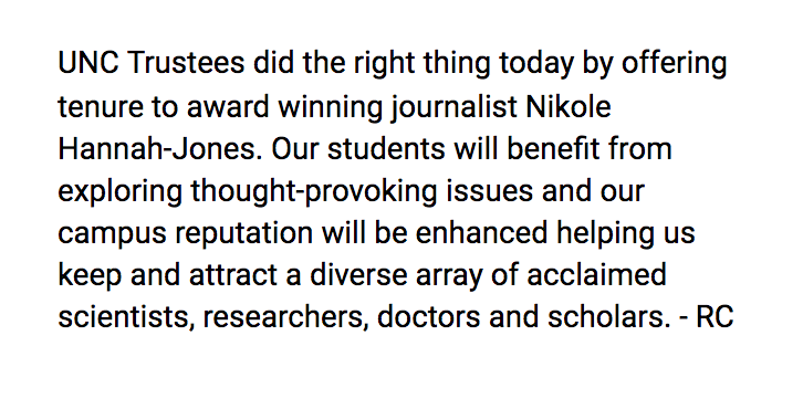 Gov. Cooper's Statement on Nikole Hannah-Jones: