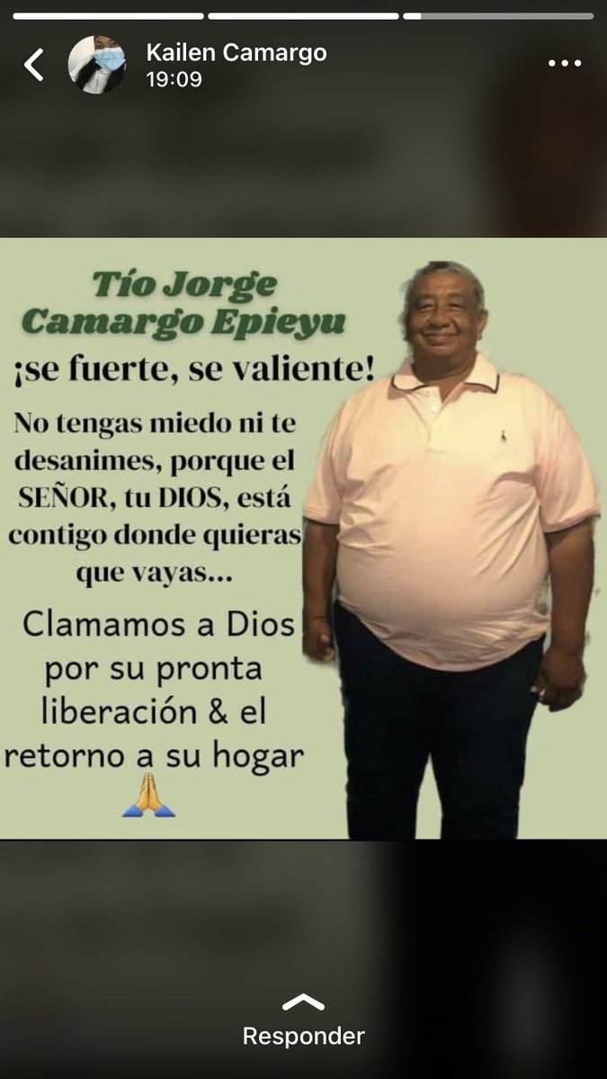yarimarin's tweet photo. 40 MILLONES DE PESOS A QUIEN DE INDICIOS DEL SECUESTRO DE MI  TIO JORGE CAMARGO, CONFIO EN QUE ESTA RED SOCIAL PUEDA HACER ALGUN ECO. *POR FAVOR DIFUNDIR* #DerechosHumanos #secuestro #LaGuajira @ONUHumanRights @LAGUAJIRAGOB @NoticiasCaracol @ComisionadoPaz https://t.co/iCHHJpah1K