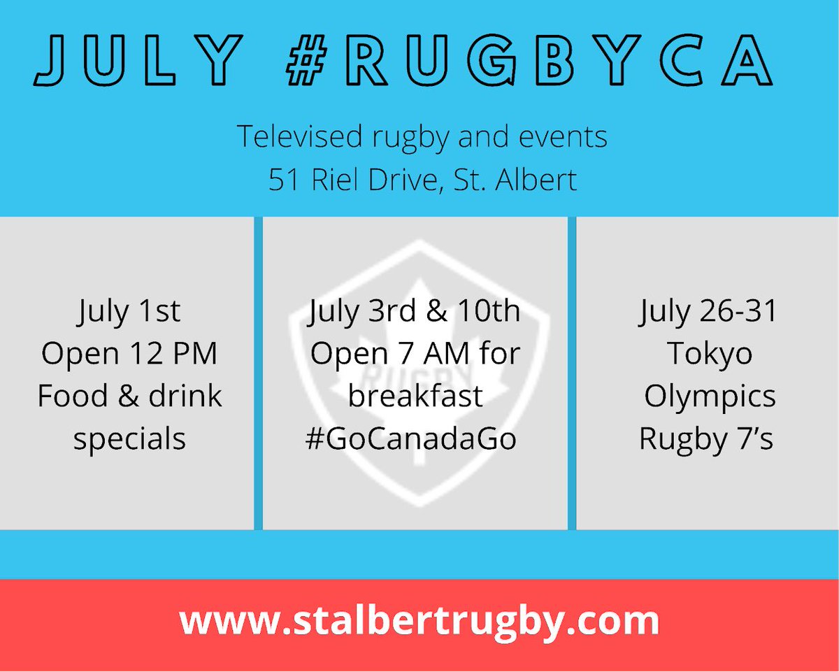 July at SARFC ☀️ 🏉 

Tomorrow’s specials include poutine 😋 and Balloon Twister from 2-4pm🎈 

#stalbert #yegrugby #rugbyca