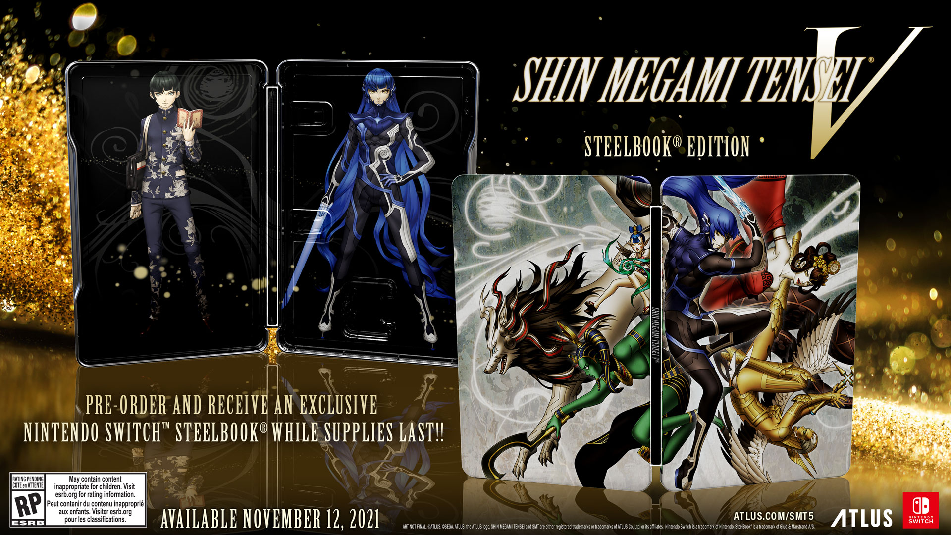 Official ATLUS West on Twitter: "Pre-order Shin Megami Tensei V to receive  an exclusive #SMT5 Nintendo Switch Steelbook while supplies last!  https://t.co/Exib36OckU" / Twitter