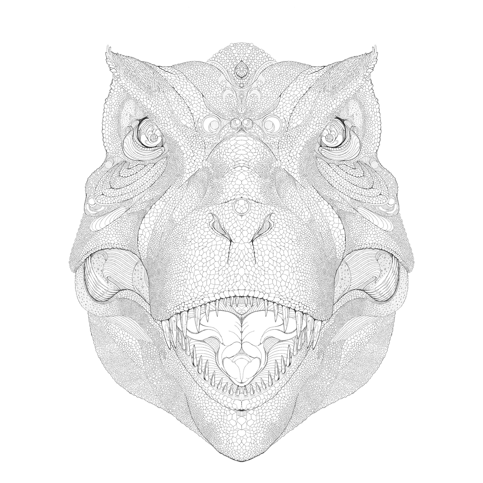 切り絵作家 下村優介 On Twitter 精密画ではなくて切り絵の下絵です 改めて並べてみると 80年代のアメリカンな顔してるようにも見える恐竜 さんを今日から切ります サイズは800 800mm 片方一週間で仕上げたいのですが 終わるか 頑張れ応援リツイートよろしく