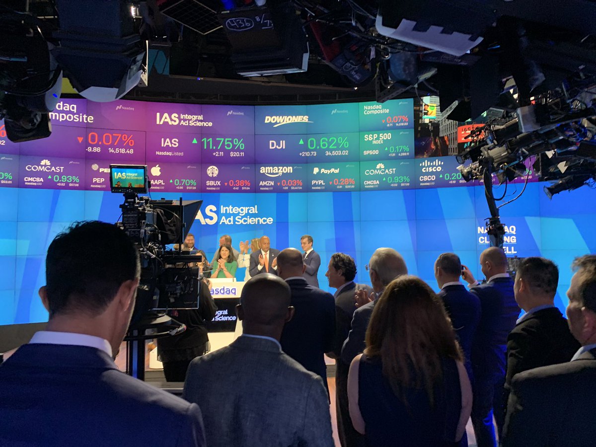 OttoBerkes's tweet photo. Congrats to team @integralads for their successful IPO debut today. It was a pleasure being part of the Nasdaq bell-ringing festivities, and wonderful to be able to meet with Lisa and her leadership team in person after so many months. https://t.co/KXDZYGyTJ8