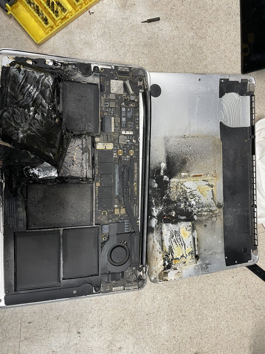 BussTech's tweet image. I have a little recycling PSA. RECYCLE means we will find a way to reuse stuff so it doesn’t end up in a landfill. When you beat the shit out of your PC and then recycle it you completely ruin any possibility of recycling. This was literally on fire in the bin of other computers.