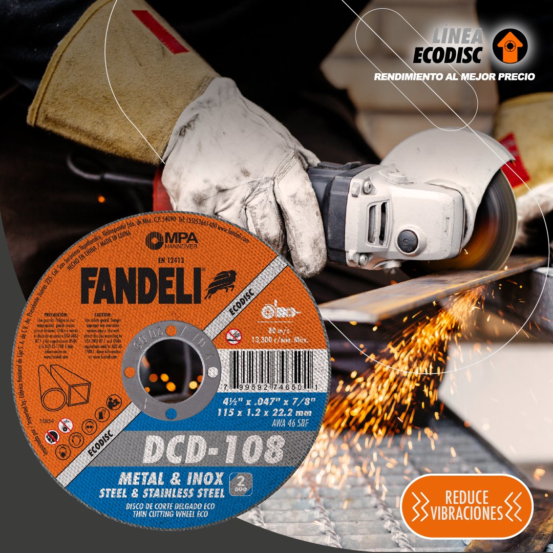 FandeliMexico's tweet photo. Es importante reducir la generación de vibraciones para un trabajo más cómodo y óptimo.
.
.
.
#Metal #Taller #DiscosDeCorteDelgado #DiscosDeCorte
#AbrasivosSolidos #Fandeli #PoderFandeli #EmpresaMexicana https://t.co/sswbpw81Pf