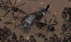 FalloutAwesome's tweet photo. Fallout Fact: In fallout 2, outside of Klamath, you can find a crashed Vertibird. This vertibird was piloted by Daisy Whitman, who appears in Fallout 2, and was also the source for Lily Bowen’s Vertibird Sword, made out of a rotor of the wreckage. https://t.co/UiExiY7w7v