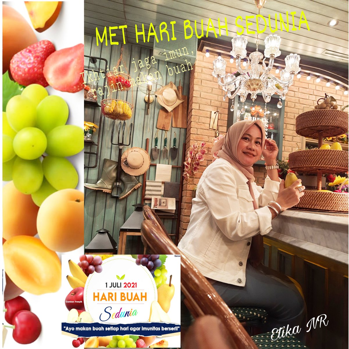 Kebenaran pas hari buah, pas pegang buah..hehe

mana buah mu shobat ..

ayo makan bergizi..makan buah tuk jaga imun tubuh..upaya promotif spy sehat2..salam sehat smua..aamin