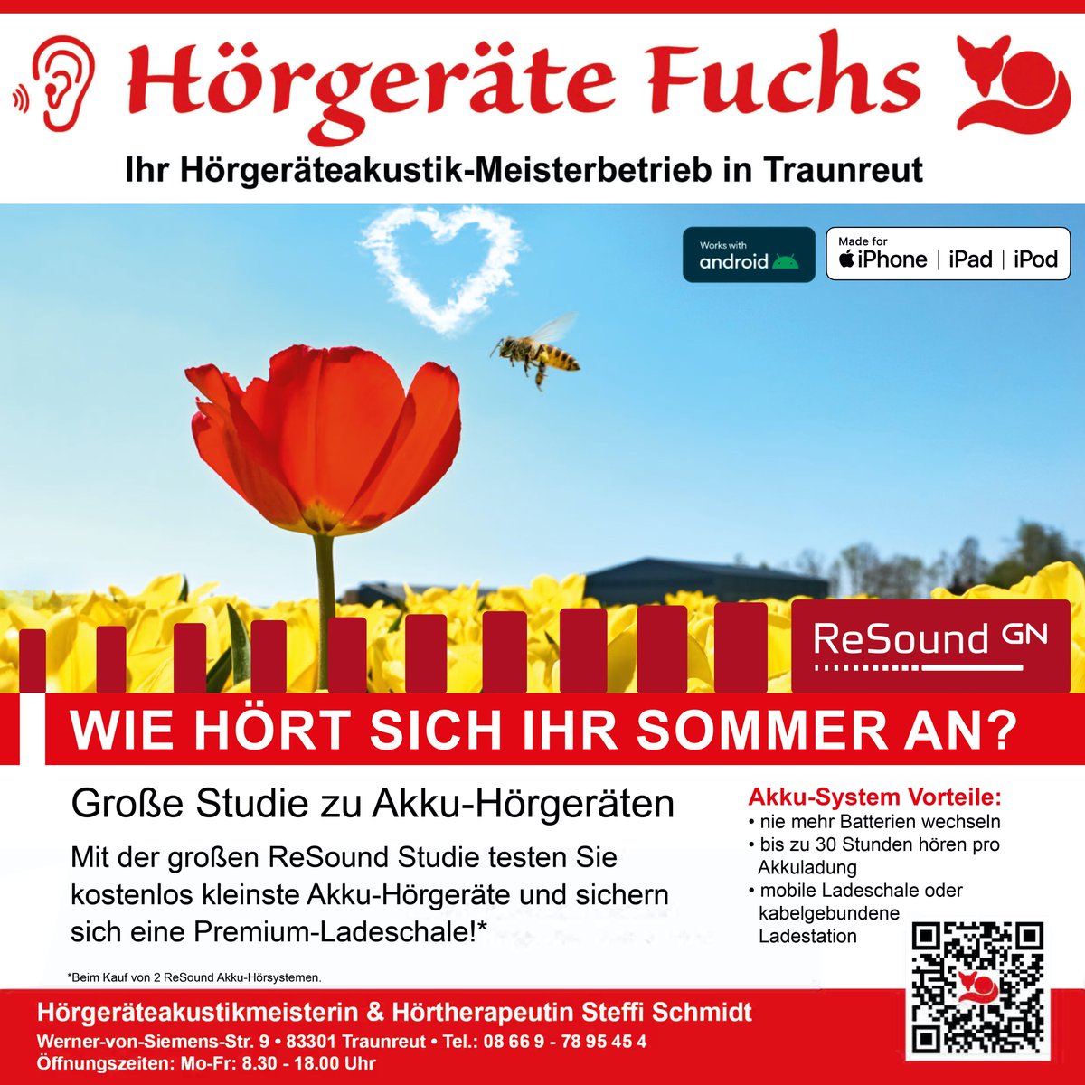 Große Studie zu Akku-Hörgeräten
Mit der großen ReSound Studie testen Sie kostenlos kleinste Akku-Hörgeräte und sichern sich eine Premium-Ladeschale!*
*Beim Kauf von 2 ReSound Akku-Hörsystemen.