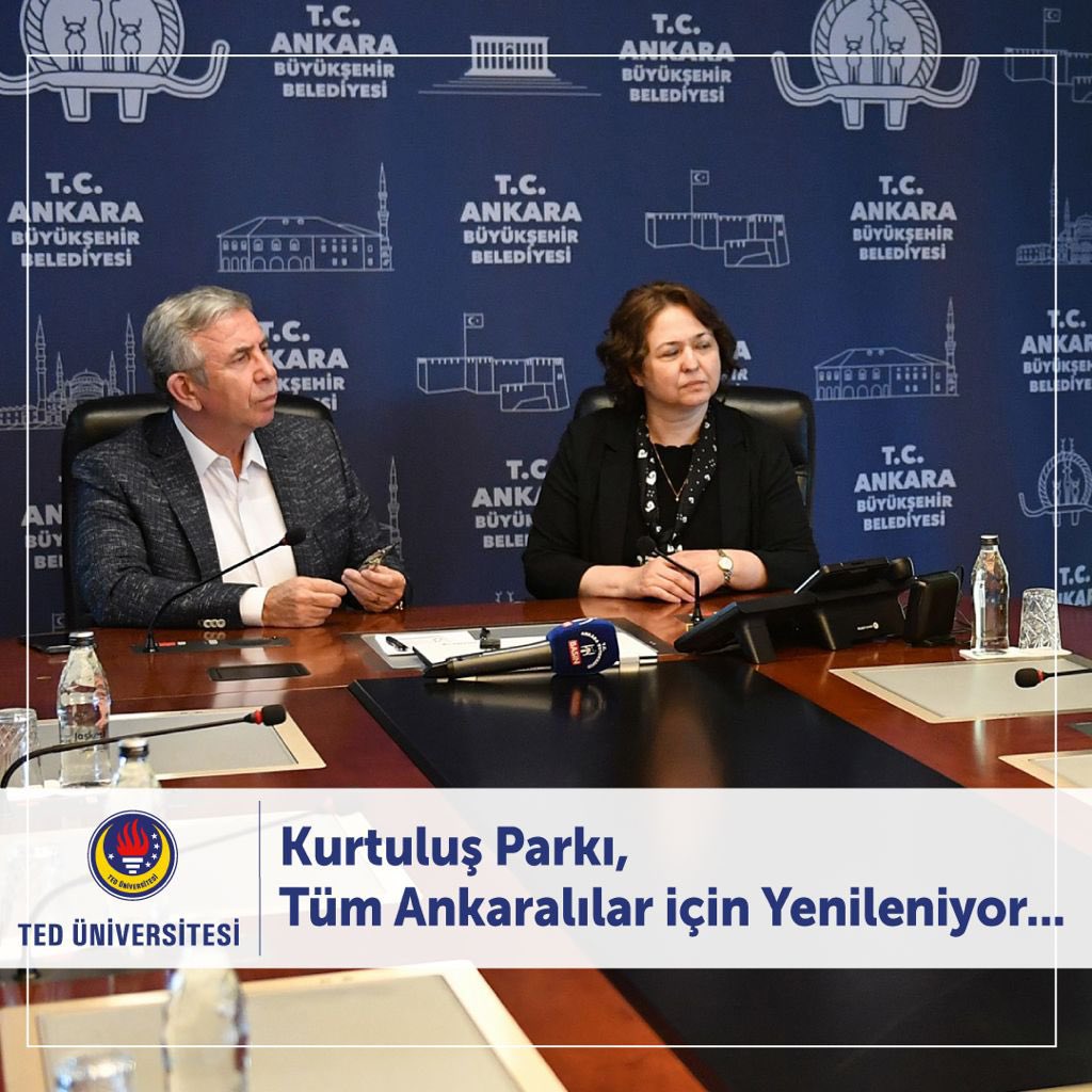 Ankara Büyükşehir Belediyesi Başkanı Mansur YAVAŞ ve TED Üniversitesi Rektörü Prof. Dr. Belgin AYVAŞIK tarafından imzalanan protokolle Kurtuluş Parkı, 7 gün 24 saat Ankaralıların ve öğrencilerin güvenle hareket edeceği bir yaşam alanına dönüşecek. <a href="/ankarabbld/">Ankara Büyükşehir</a>