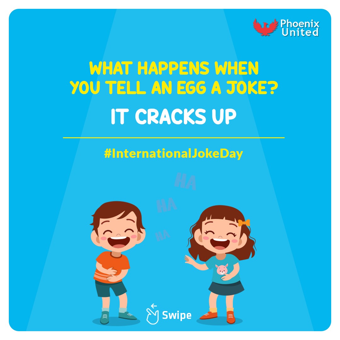 PhoenixUnitedBE's tweet photo. Let’s make it a pun-tastic day today and everyday!! 
.
.
.
.
.
.
.
.
.

#internationaljokeday #InternationalJokedayContest #Jokes #Laughter #Happiness  #laughteristhebestmedicine
#LetsComment #Jhumkacity  #FunatPhoenix #FoodAtPhoenix #FashionaAtPhoenix #PhoenixUnitedBareilly https://t.co/jNlkTwtwTW
