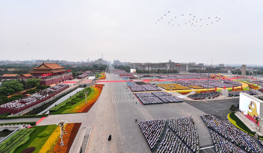 XHNews's tweet photo. Highlights of ceremony celebrating the Communist Party of China (CPC) centenary in Beijing #CPC100Years https://t.co/d1Ihd9qwdj https://t.co/rIwy5guxS6