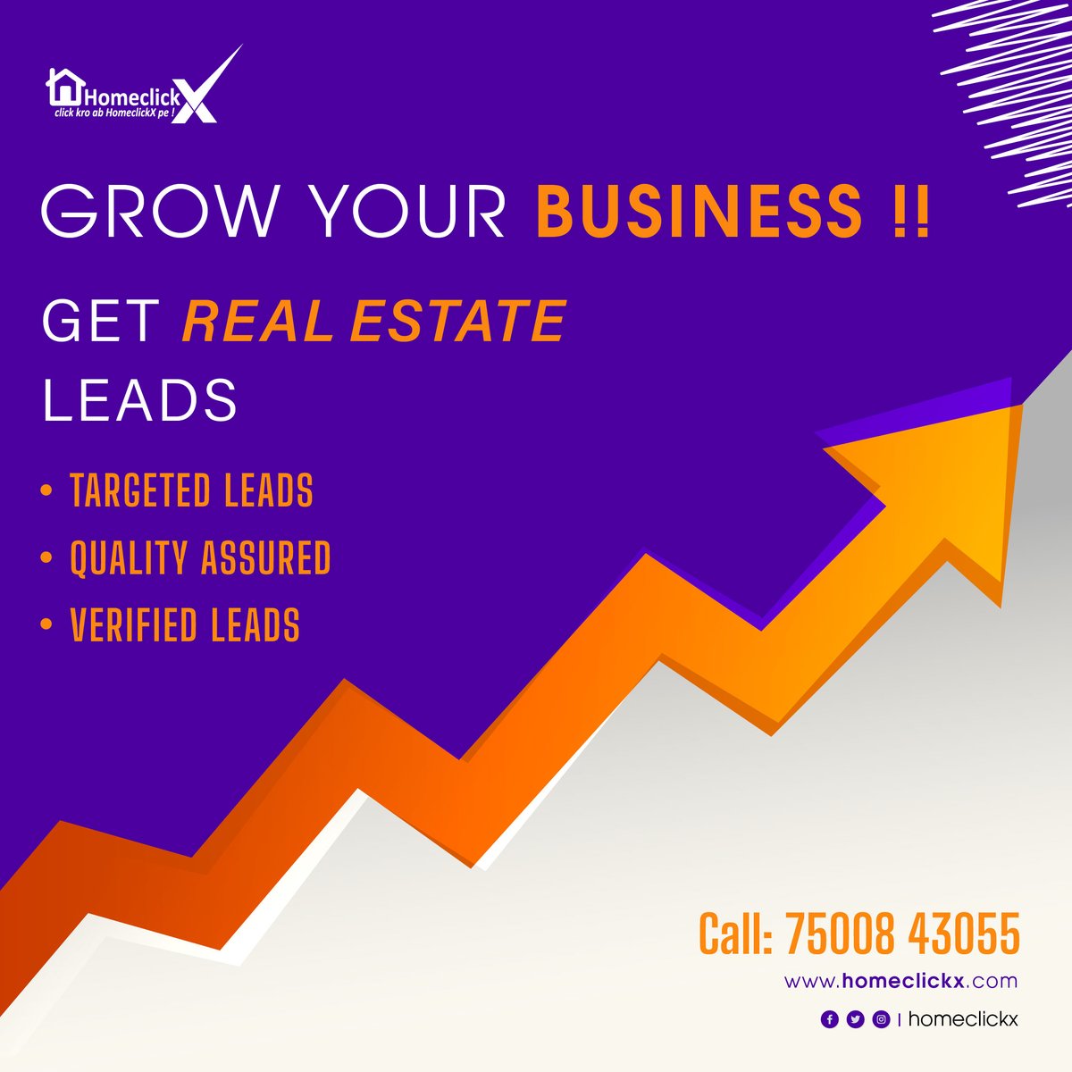 homeclickx's tweet photo. GROW YOUR BUSINESS !!
Get Real Estate Leads with #HomeclickX
* Targeted Leads
* Quality Assured
* Verified Leads
Exclusive Offers for your Business, Call now 7500843055
or visit https://t.co/67cxaxiVm0
.
#Growwithhc #verifiedrealestateleads #realestateinvestment #homesweethome https://t.co/1jocd50qFV