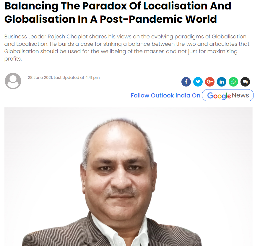 RajeshChaplotUG's tweet photo. My Article published in Outlook Magazine in India
Please read the full article here: https://t.co/SUlon4Vdn7
#FICCI #udaipurchamberofcommerce #rajeshchaplot #PMOIndia #pmonarendramodi #dherajsrivastav #gulabchandkataria #VijayChauthaiwale #Minofexternalaffairs #PPChaudhry https://t.co/RRhgPpoThk