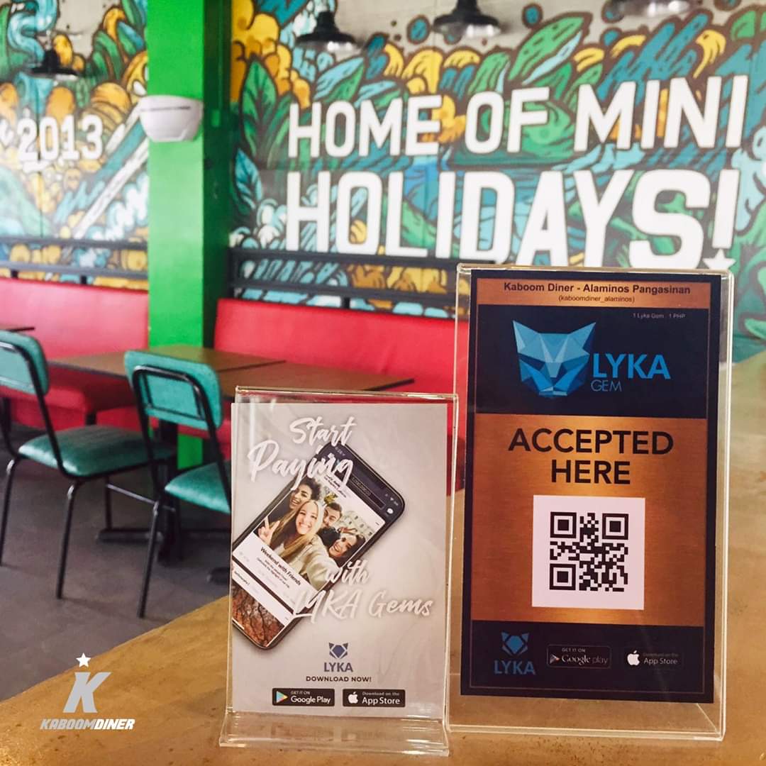 KaboomDiner's tweet photo. In case you missed it,  we are accepting LYKA GEM payments! 💚

SQUAD TIPS:
1. Visit Kaboom Diner.
2. Take group photos with your squad.
3. Post your #QualityTime moments on your Lyka app to earn more gems! ✨

📋 Check our MENU here: https://t.co/uuqfxUGfF3 

#KaboomDiner #Lyka https://t.co/ywUEmNAgVG