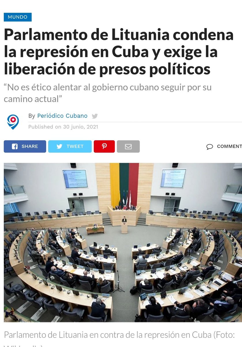 FelixLlerenaCUB's tweet photo. El Parlamento de Lituania acaba de condenar al régimen comunista y exige acabar con la actual ola represiva en #Cuba.
Agradezco al parlamentario Emanuelis @Zingeris por promover dicha resolución que ha sido aprobada con inmensa mayoría del @LRSeimas.

Ačiū Lietuvai!! 🇱🇹🤝🇨🇺 https://t.co/JgnfC8PMKj