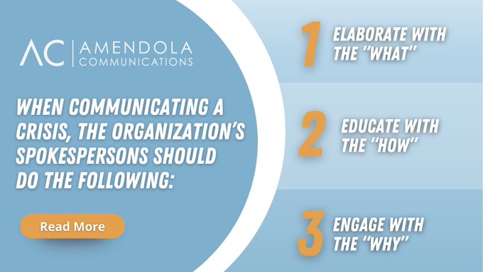 jamendola's tweet photo. Amendola GM @philipanast offers considerations to keep in mind when developing a crisis management plan on the #AmendolaBlog: https://t.co/deda0QVzO9 I #CrisisManagement #CrisisComms https://t.co/kxShepRdbj